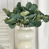 14 Stems Real Touch Artificial Eucalyptus Leaf Flower Bouquet 13"