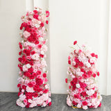 2 Set Artificial Floral Wedding Backdrop Decoration Rose Hydrangea Red Pink
