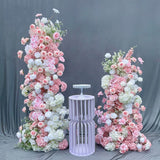 2 Set Artificial Floral Wedding Backdrop Decoration Rose Hydrangea Pink White