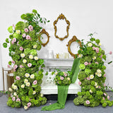 2 Set Artificial Floral Wedding Backdrop Decoration Hydrangea Green