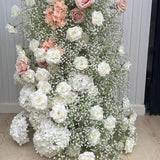 2 Set Artificial Floral Wedding Backdrop Decoration Rose Gypsophila White Green