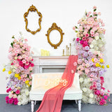 2 Set Artificial Floral Wedding Backdrop Decoration Rose Pink