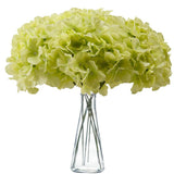 10 Flower Head and Stems Artificial Satin Hydrangeas Green