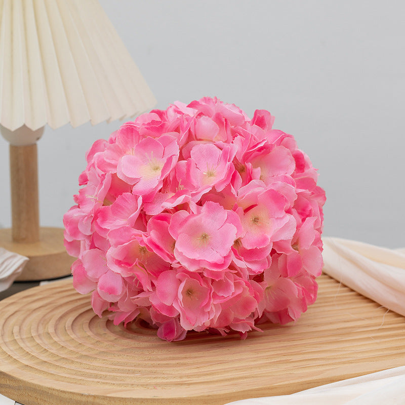 4 Pcs Artificial Silk Hydrangea Kissing Flower Balls 6" Dark Pink