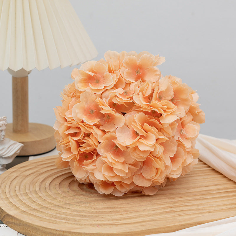 4 Pcs Artificial Silk Hydrangea Kissing Flower Balls 6" Champagne