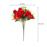 4 Bushes Artificial Rose Bridal Bouquet 12" Lotus Color