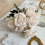 2 Bushes Artificial Silk Rose Flower Arrangements 18" Light Pink