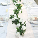 Artificial Silk Rose Garland 6ft Milky White