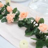 Artificial Silk Rose Garland 6ft Peach