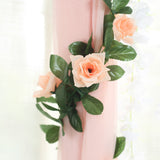 Artificial Silk Rose Garland 6ft Peach