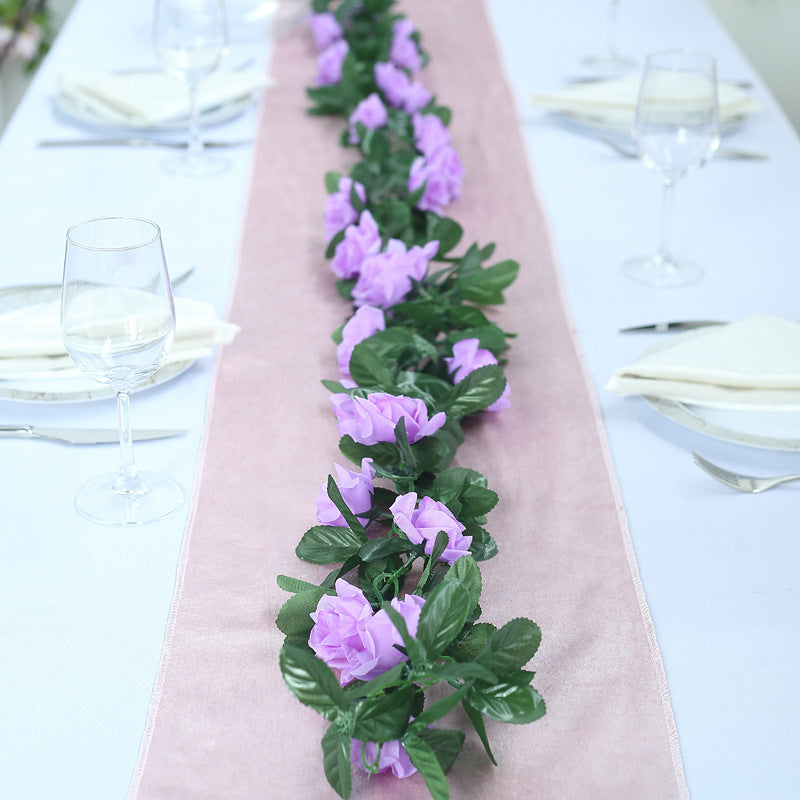 Artificial Silk Rose Garland 6ft Light Purple