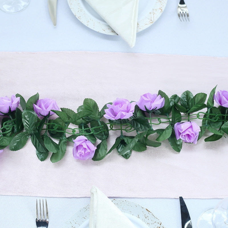 Artificial Silk Rose Garland 6ft Light Purple