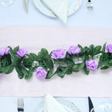 Artificial Silk Rose Garland 6ft Light Purple