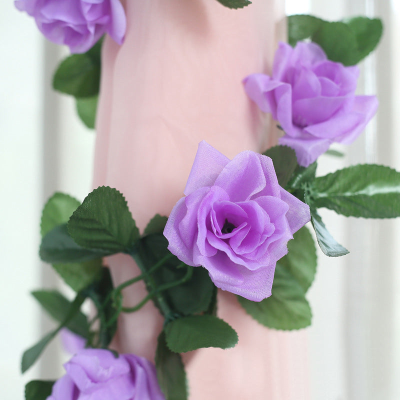 Artificial Silk Rose Garland 6ft Light Purple