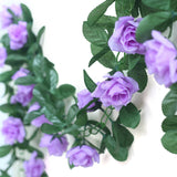 Artificial Silk Rose Garland 6ft Light Purple