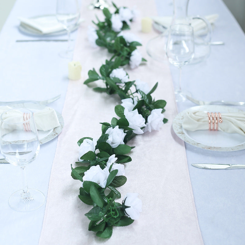Artificial Silk Rose Garland 6ft White