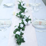 Artificial Silk Rose Garland 6ft White