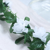 Artificial Silk Rose Garland 6ft White