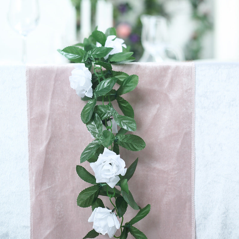 Artificial Silk Rose Garland 6ft White