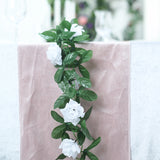 Artificial Silk Rose Garland 6ft White