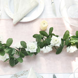 Artificial Silk Rose Garland 6ft Milky White