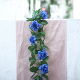Artificial Silk Rose Garland 6ft Dark Blue
