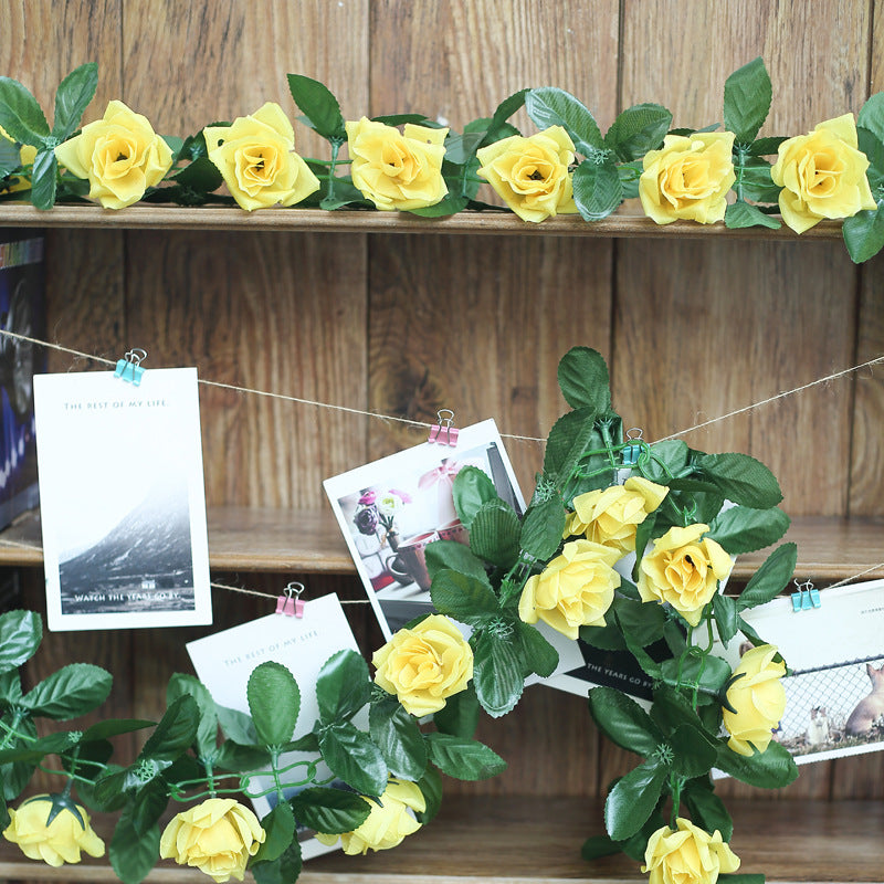 Artificial Silk Rose Garland 6ft Yellow