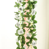 Artificial Silk Rose Garland 6ft Silver