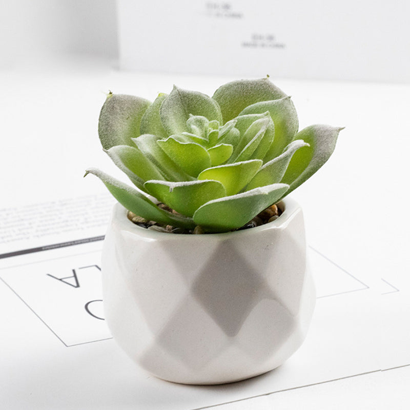 3 Pcs Mini Artificial Water Lily in Ceramic Pots 3”