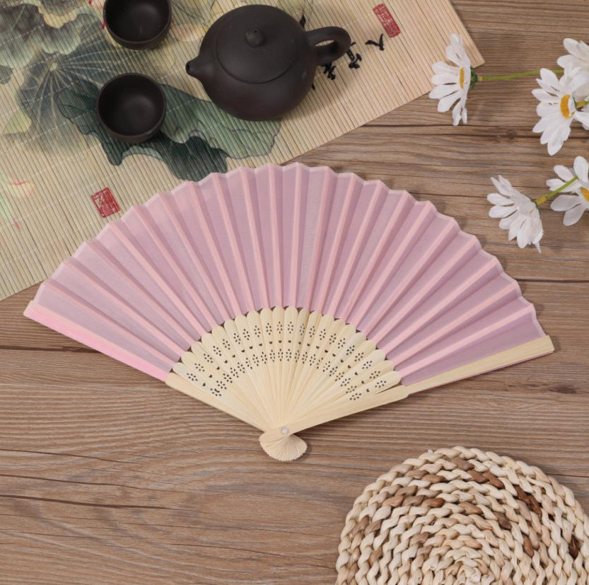 5 Pc Asian Silk Folding Fans Party Favors Pink
