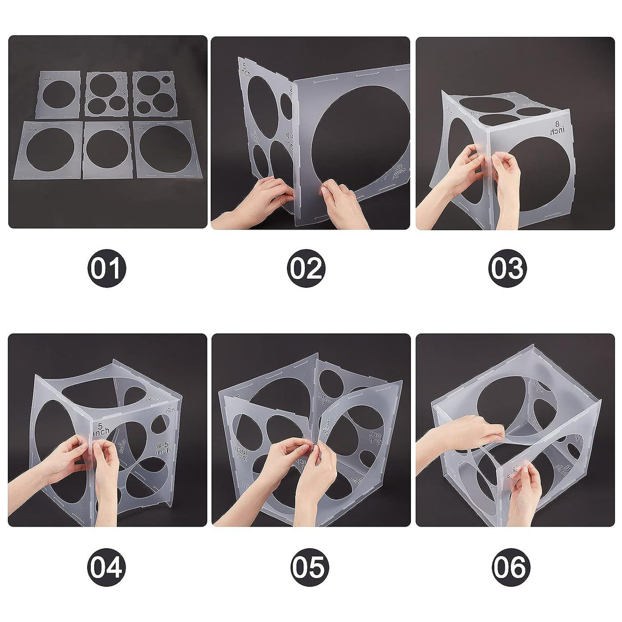 11 Holes Collapsible Plastic Balloon Size Measurement Tool