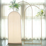 Matte Beige Polyester Wedding Arch Cover