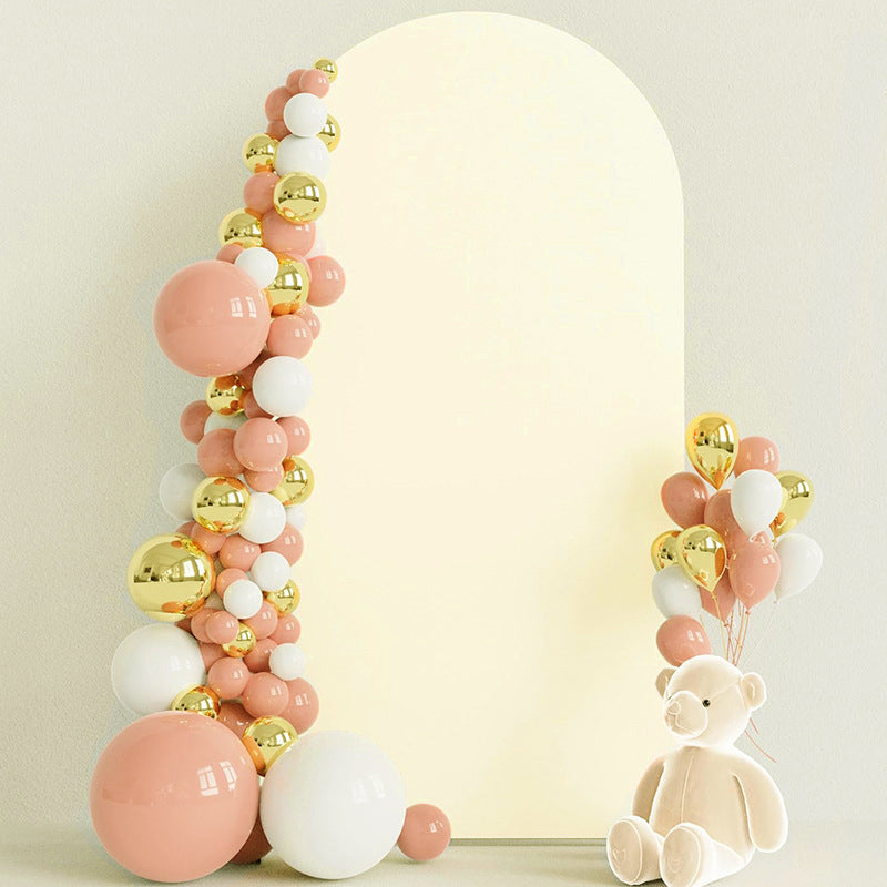 Matte Beige Polyester Wedding Arch Cover