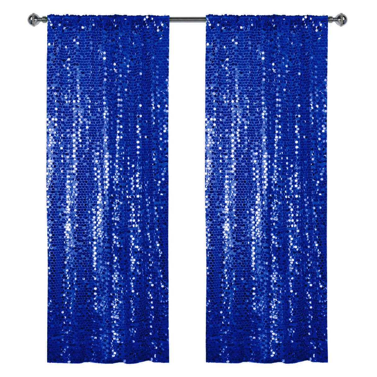 Big Payette Sequin Backdrop Drape Curtain 9ftx9ft Royal Blue