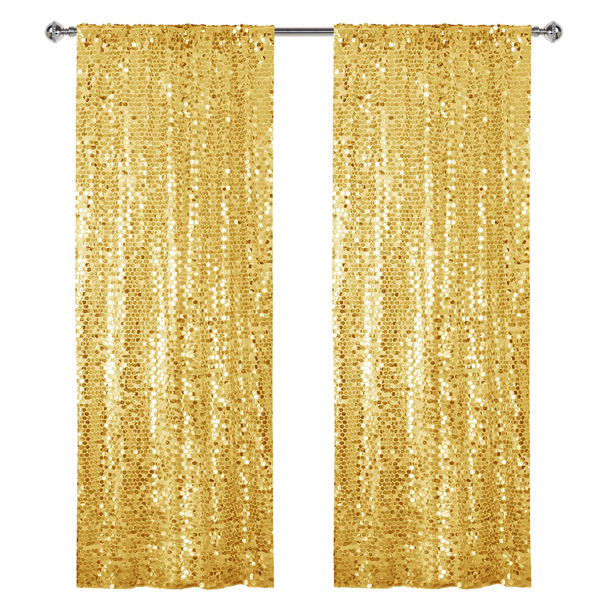 Big Payette Sequin Backdrop Drape Curtain 9ftx9ft Gold