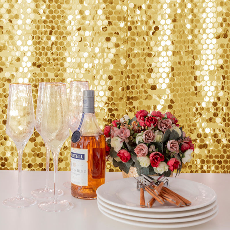 Big Payette Sequin Backdrop Drape Curtain 9ftx9ft Gold