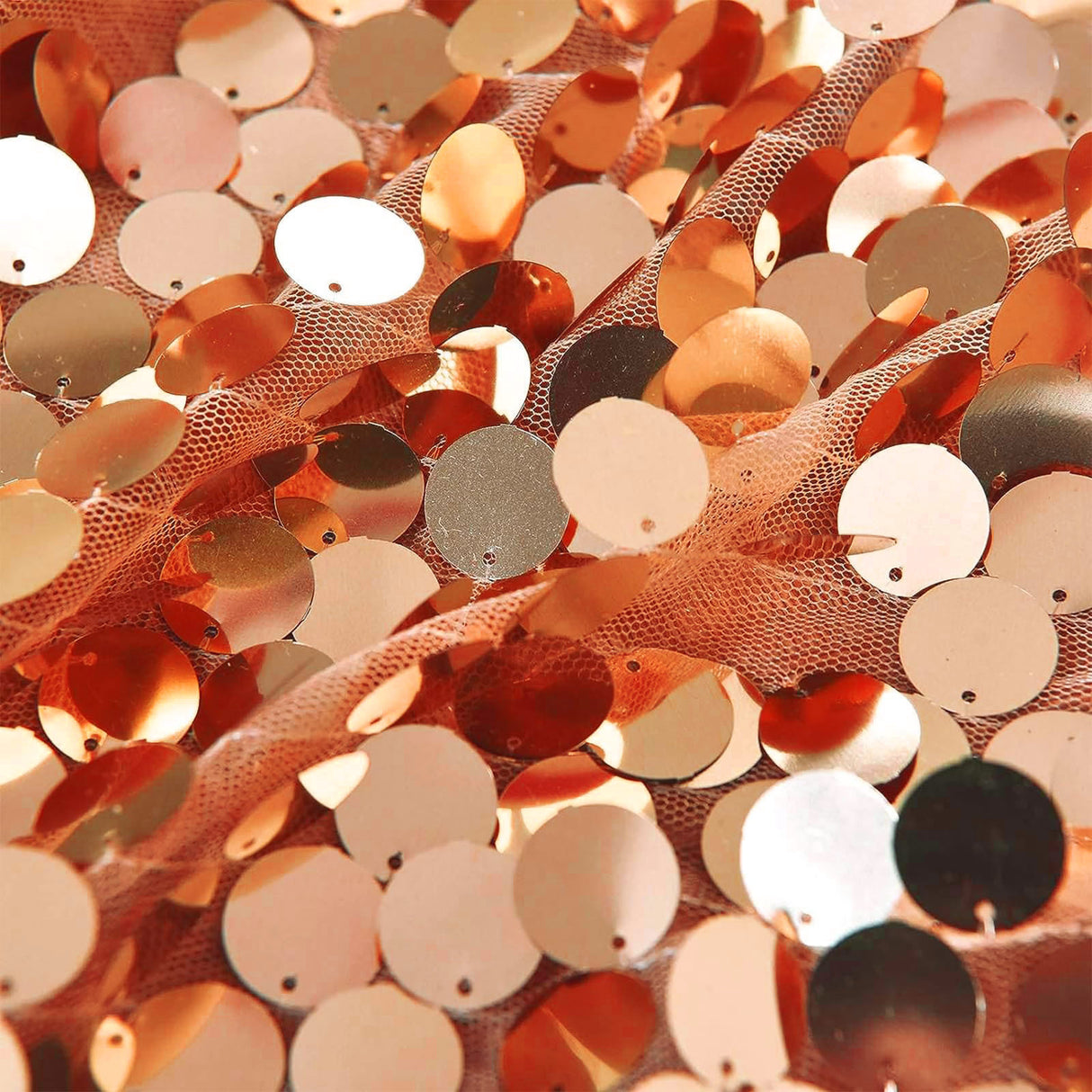 Big Payette Sequin Backdrop Drape Curtain 9ftx9ft Orange