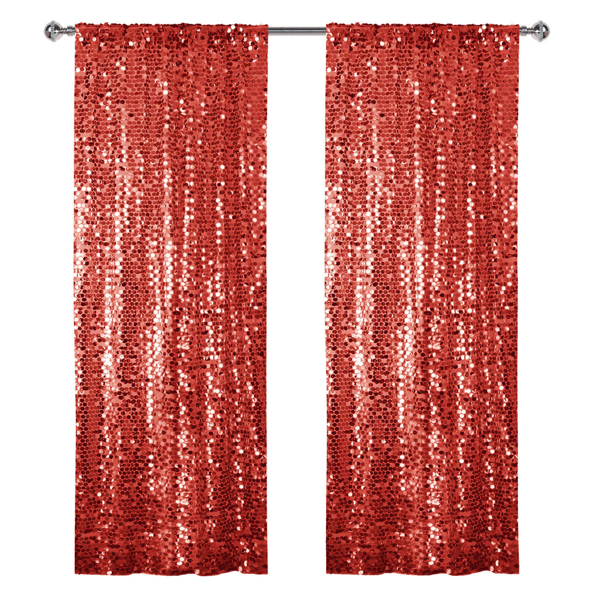 Big Payette Sequin Backdrop Drape Curtain 9ftx9ft Red