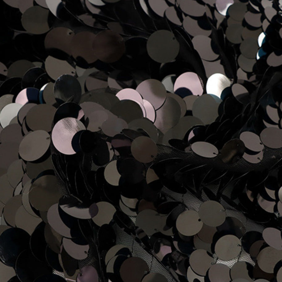 Big Payette Sequin Backdrop Drape Curtain 9ftx9ft Black