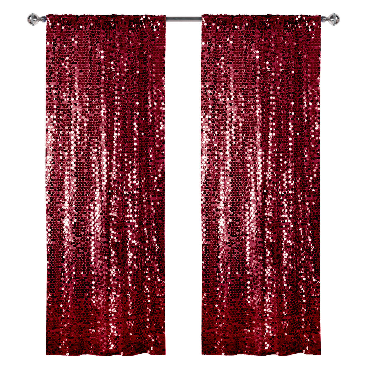 Big Payette Sequin Backdrop Drape Curtain 9ftx9ft Burgundy
