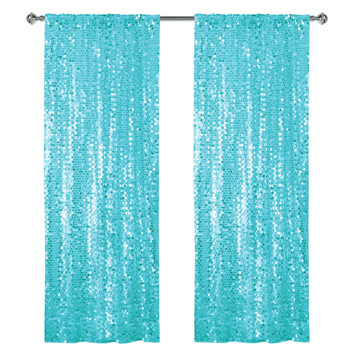 Big Payette Sequin Backdrop Drape Curtain 9ftx9ft Tiffany Blue