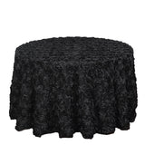 Satin Round Tablecloth 130" Black