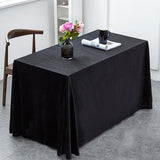 Gold Velvet Rectangular Tablecloth 90"x132" Black