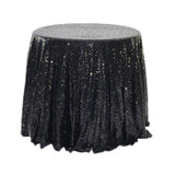 Sequin Round Tablecloth 120" Black