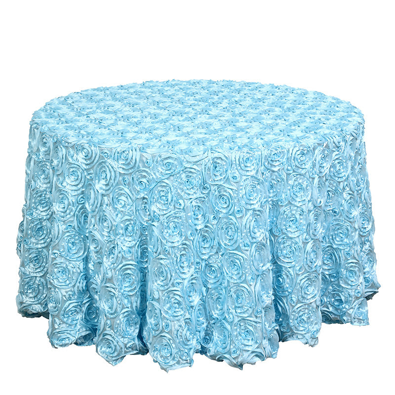 Satin Round Tablecloth 130" Royal Blue