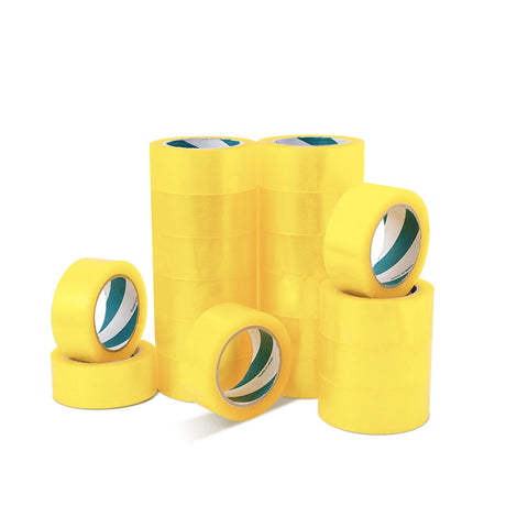 5 Roll Performance Paper Box Sealing Tape Transparent Yellow