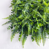 Artificial Boston Fern Eucalyptus Boxwood Greenery Garden Wall 4 Panels 12 Sq. ft.