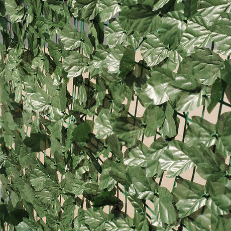 12 Pc Artificial Ivy Privacy Screen Fence Wall Panel, Faux Leaf Hedge Greenery Garden Decor - 32 Sq. ft Dark Green