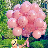 10 Sets Double-layer Rose Red Butterfly Clear Bobo Balloons 18" Pink