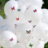 10 Sets Double-layer Color Butterfly Clear Bobo Balloons 18" White